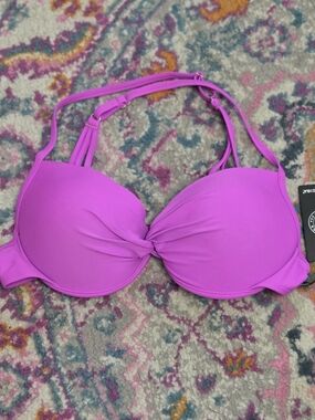 Vibrant Fuchsia Twist-Front Bikini Top